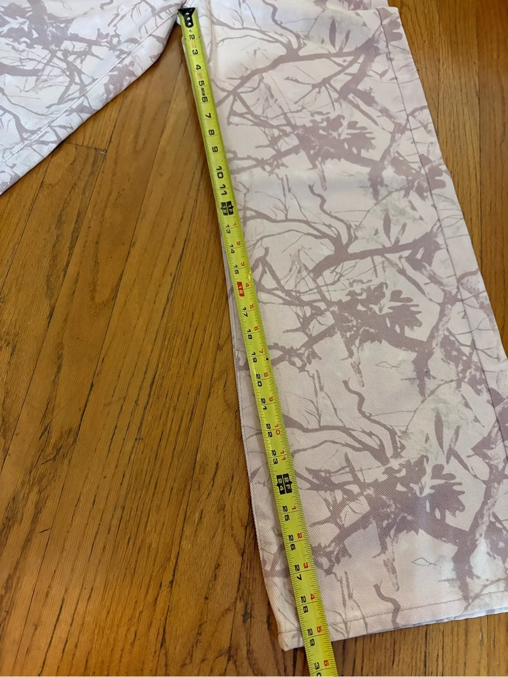 NWT- Wide Leg High-Rise Jeans - Beige Camo Tree Branch Print